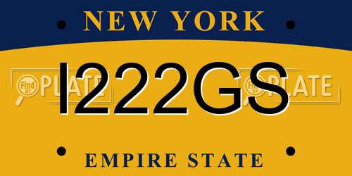 I222GS New York License Plate