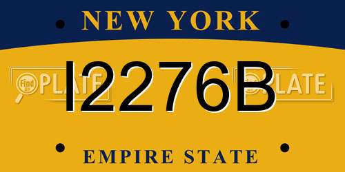 I2276B New York License Plate