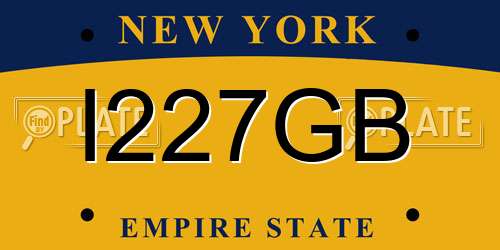 I227GB New York License Plate