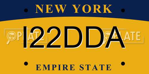 I22DDA New York License Plate