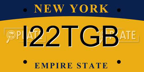I22TGB New York License Plate
