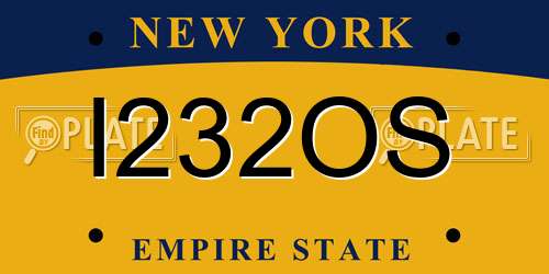 I232OS New York License Plate
