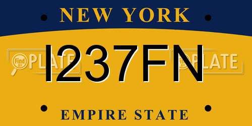 I237FN New York License Plate