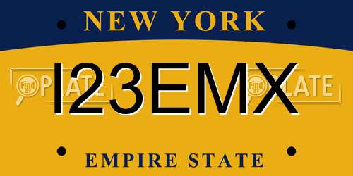 I23EMX New York License Plate