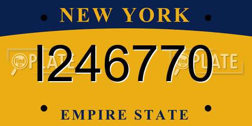 I246770 New York License Plate