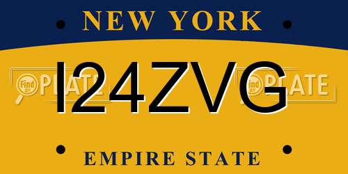 I24ZVG New York License Plate