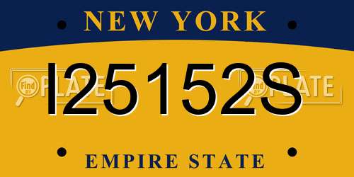 I25152S New York License Plate