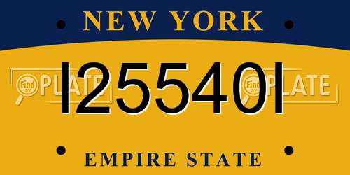 I25540I New York License Plate