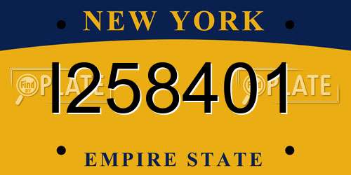 I258401 New York License Plate