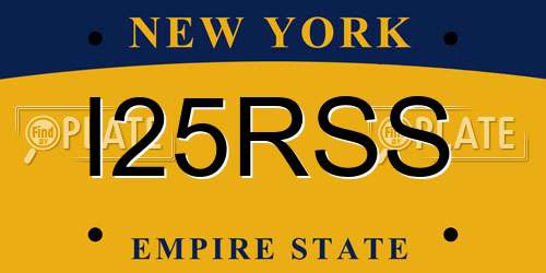 I25RSS New York License Plate