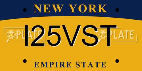 I25VST New York License Plate