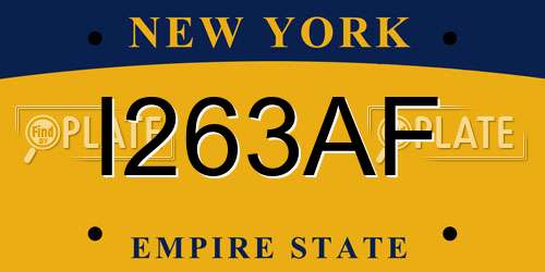 I263AF New York License Plate