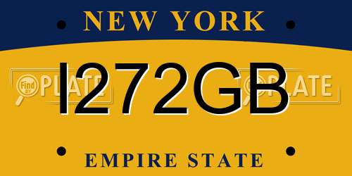 I272GB New York License Plate