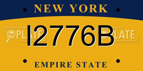 I2776B New York License Plate