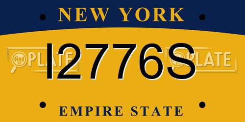 I2776S New York License Plate