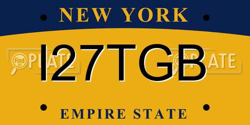 I27TGB New York License Plate
