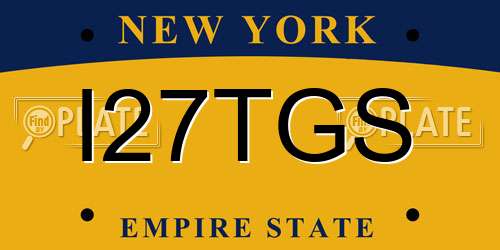 I27TGS New York License Plate