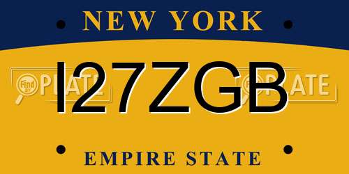 I27ZGB New York License Plate