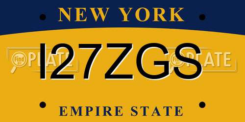 I27ZGS New York License Plate