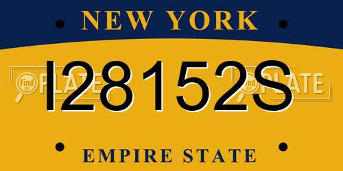 I28152S New York License Plate