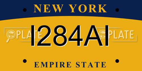 I284AI New York License Plate