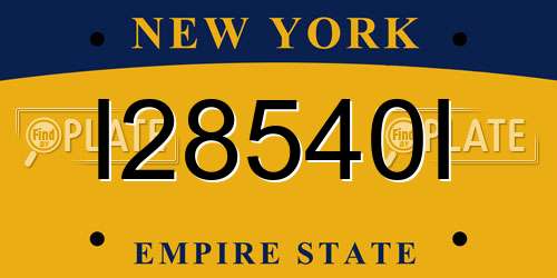 I28540I New York License Plate