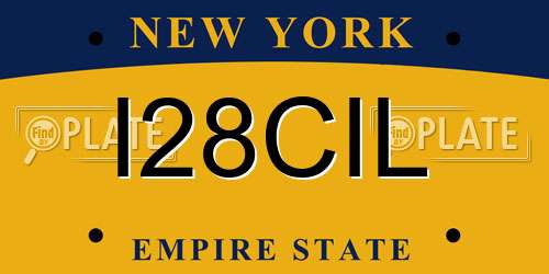 I28CIL New York License Plate