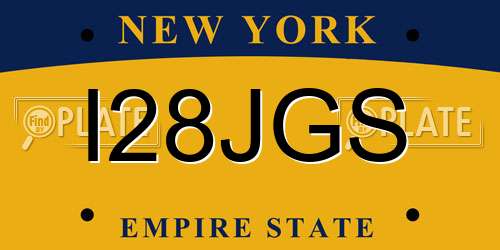 I28JGS New York License Plate