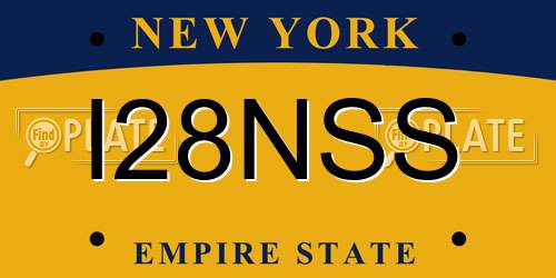 I28NSS New York License Plate