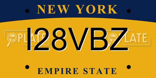 I28VBZ New York License Plate
