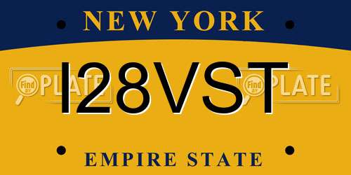 I28VST New York License Plate