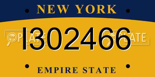 I302466 New York License Plate