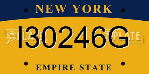 I30246G New York License Plate