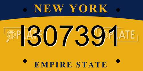 I307391 New York License Plate