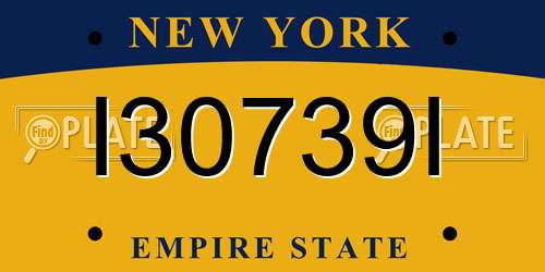I30739I New York License Plate