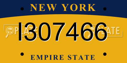 I307466 New York License Plate