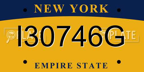 I30746G New York License Plate