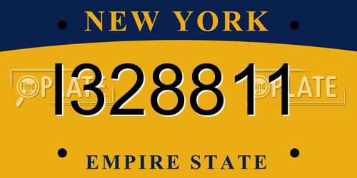 I328811 New York License Plate