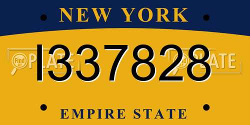 I337828 New York License Plate