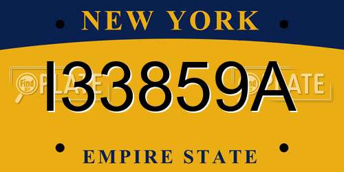 I33859A New York License Plate