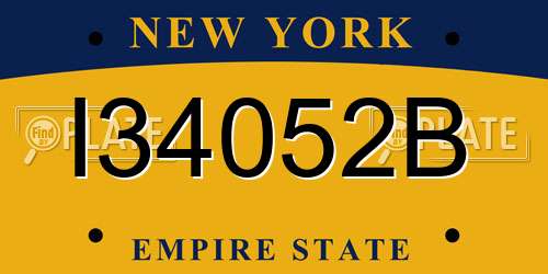 I34052B New York License Plate