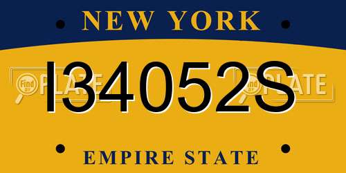 I34052S New York License Plate