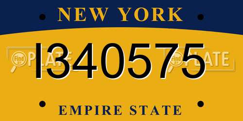 I340575 New York License Plate