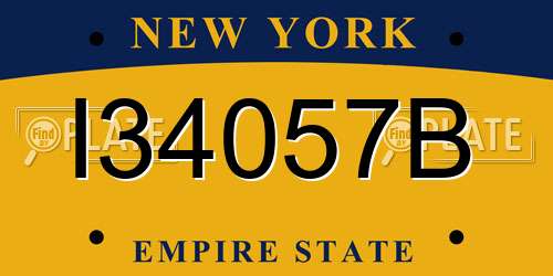 I34057B New York License Plate