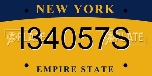 I34057S New York License Plate