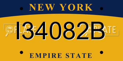 I34082B New York License Plate
