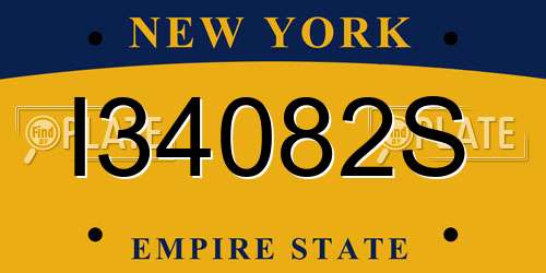 I34082S New York License Plate