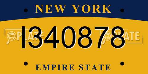 I340878 New York License Plate