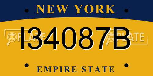 I34087B New York License Plate