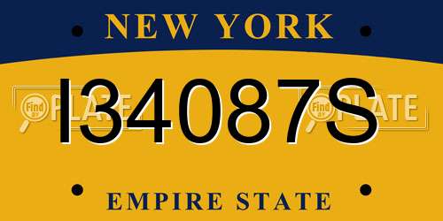 I34087S New York License Plate